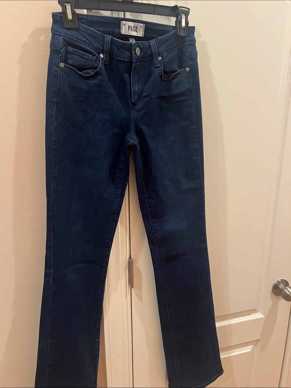 PAIGE Dark Indigo Manhattan Boot-Cut Jeans